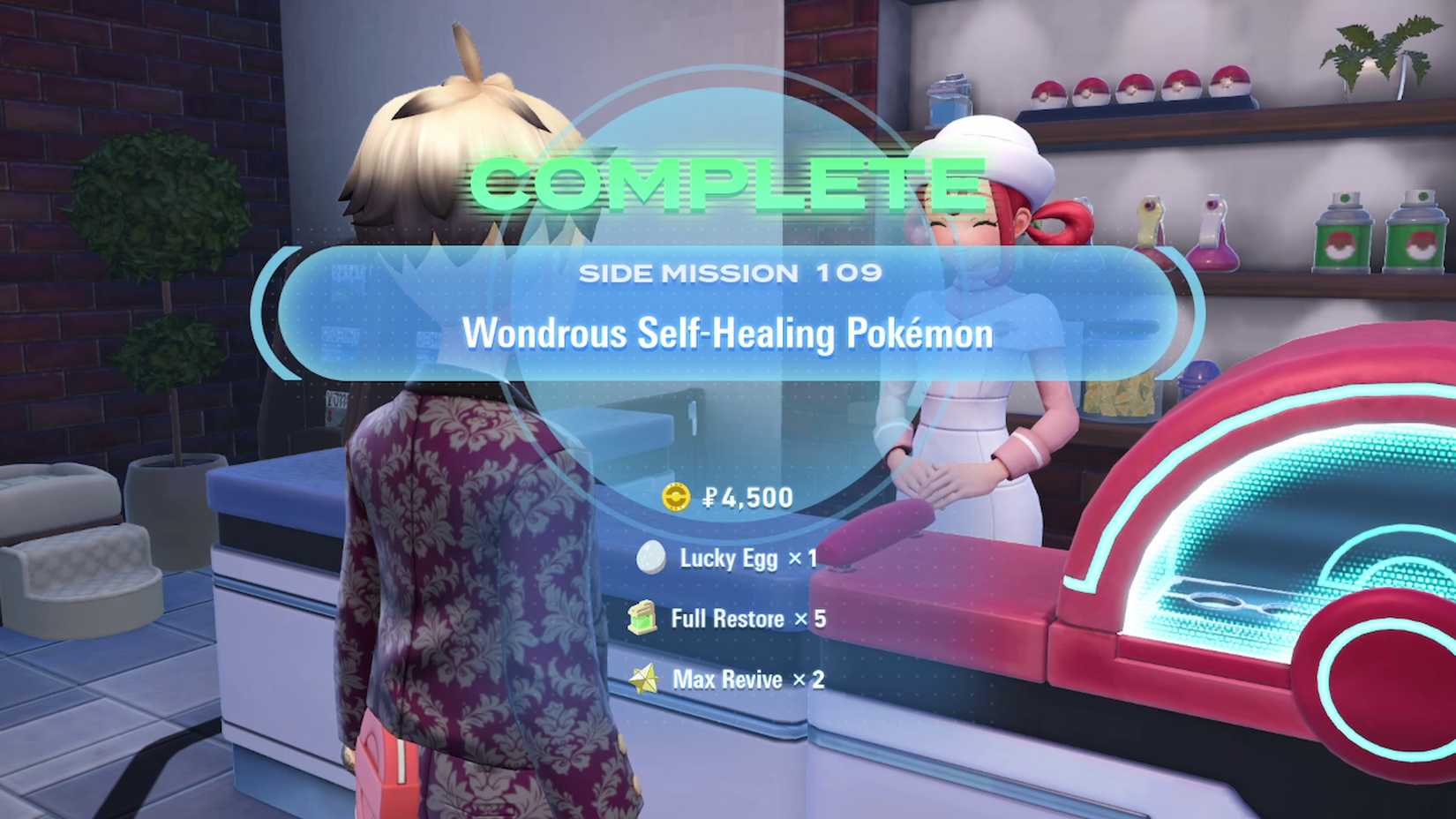 complete side mission 109 wondrous self healing pokemon in pokemon legends za get lucky egg