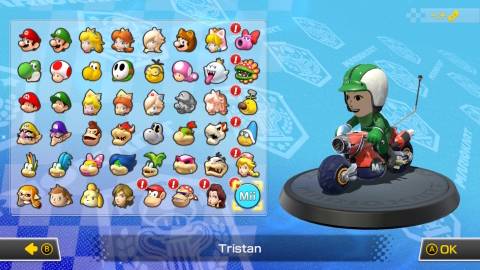 Customizing a vehicle in Mario Kart 8 Deluxe