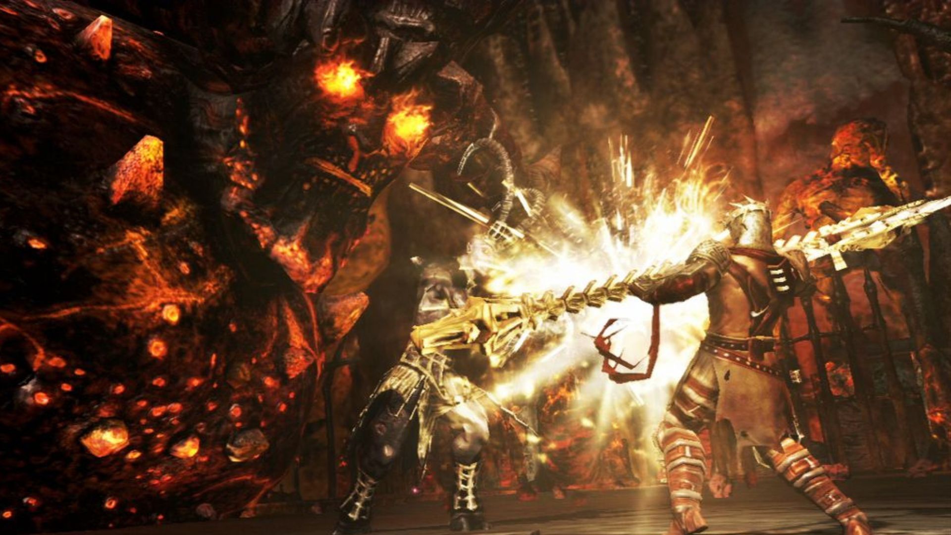 Dante fighting demons in hell - Dante's Inferno