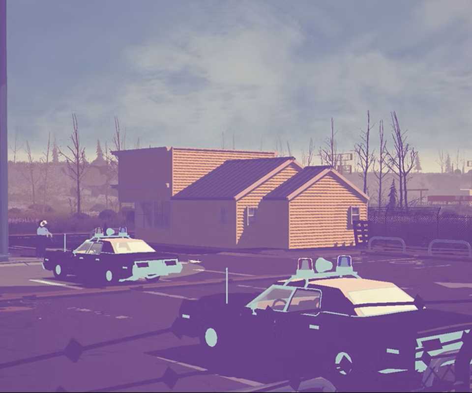 Karakter Dead Static Drive dalam situasi berbahaya di gurun pasca-apokaliptik.