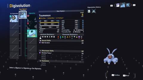 Digimon Story Time Stranger Stats and Evolution