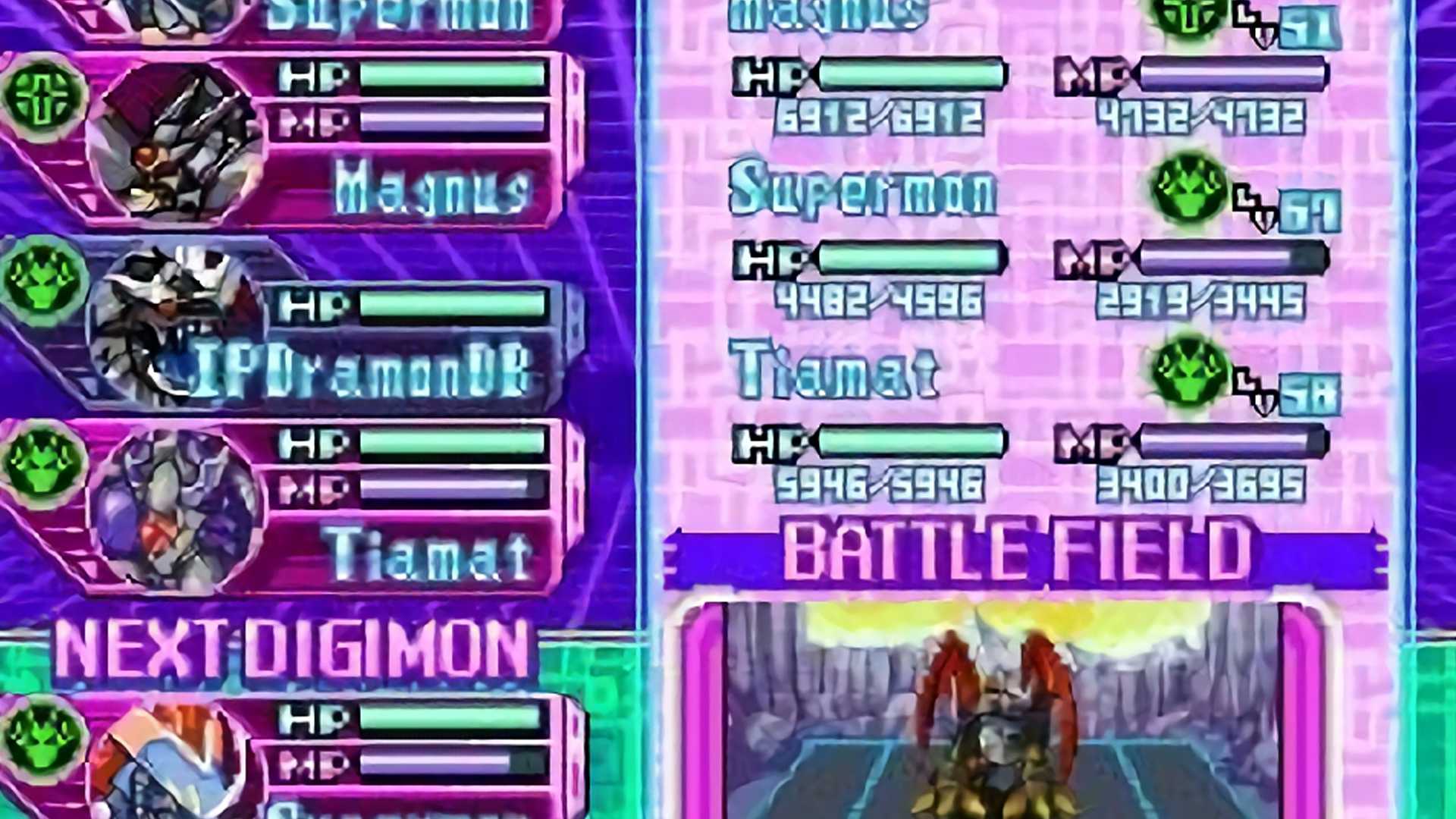 Pertarungan di Digimon World Dusk, daftar game Digimon