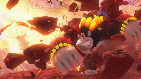 DK destroying the environment in Kong Bananza - Donkey Kong Bananza