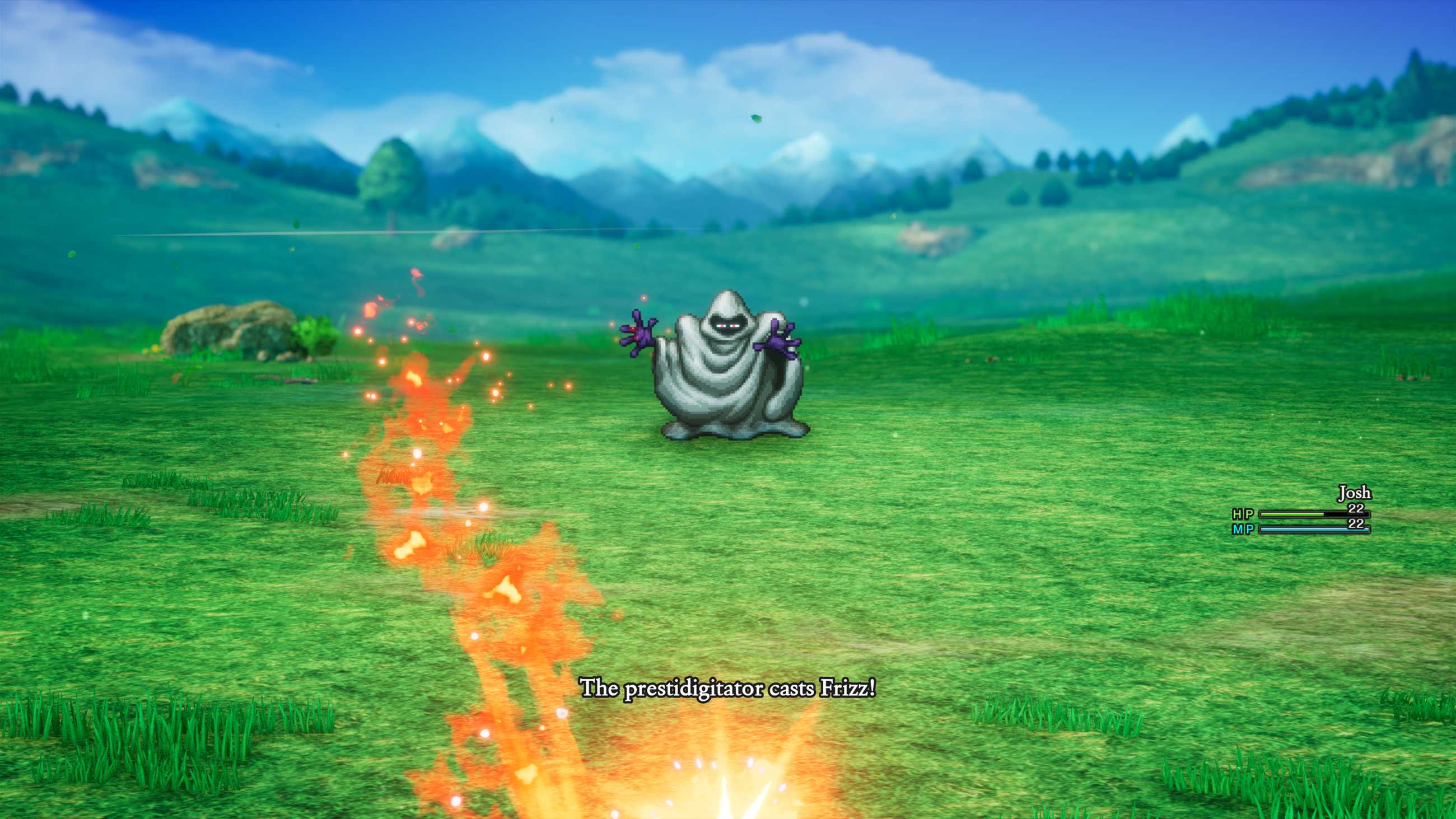 Dragon Quest 1 and 2 HD-2D combat one enemy