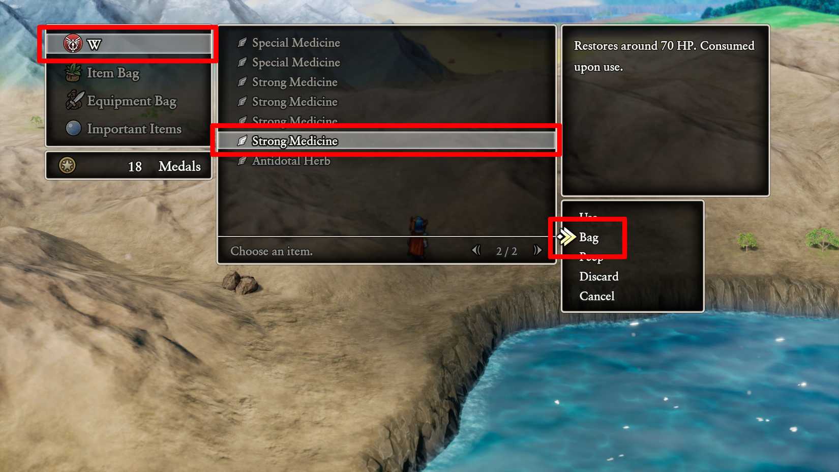 dq1 use item in combat