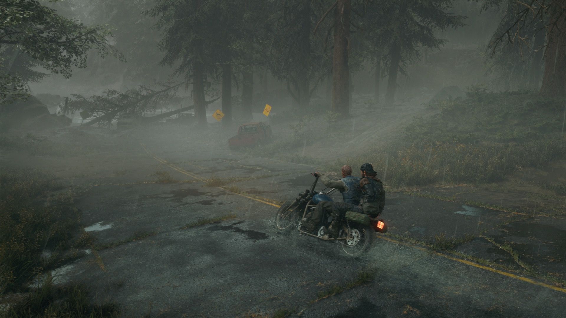 Driving a bike in Days Gone