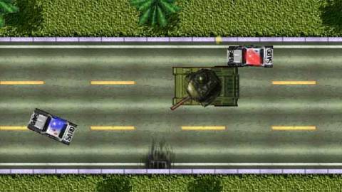 Driving around in a tank - Grand Theft Auto