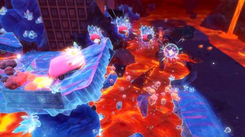 Driving Kirby’s car form in Kirby and the Forgotten Land (Switch 2)