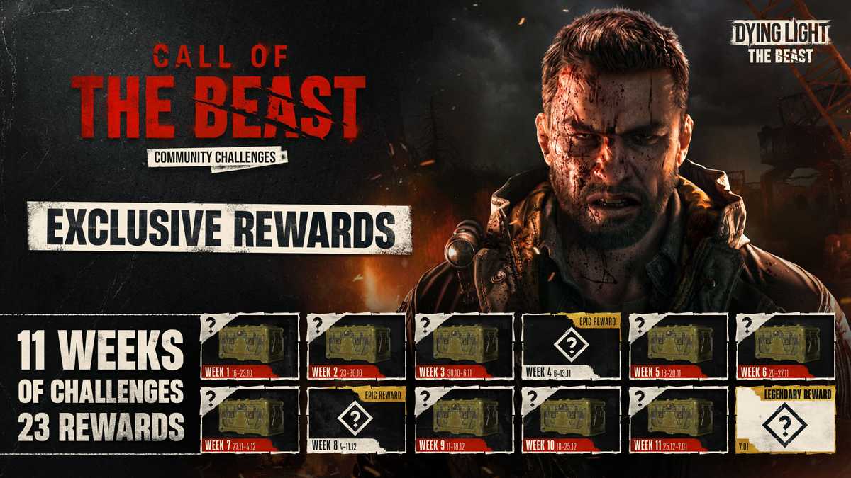 Dying Light The Beast Call of the Beast Community Challenges 11 Week Schedule From Oct 16 to Jan 7