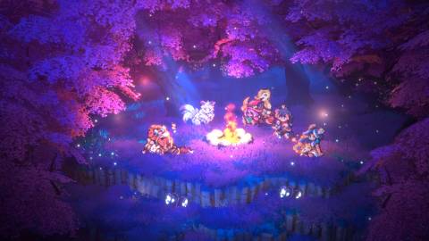 Enjoying a campfire in Threads of Time