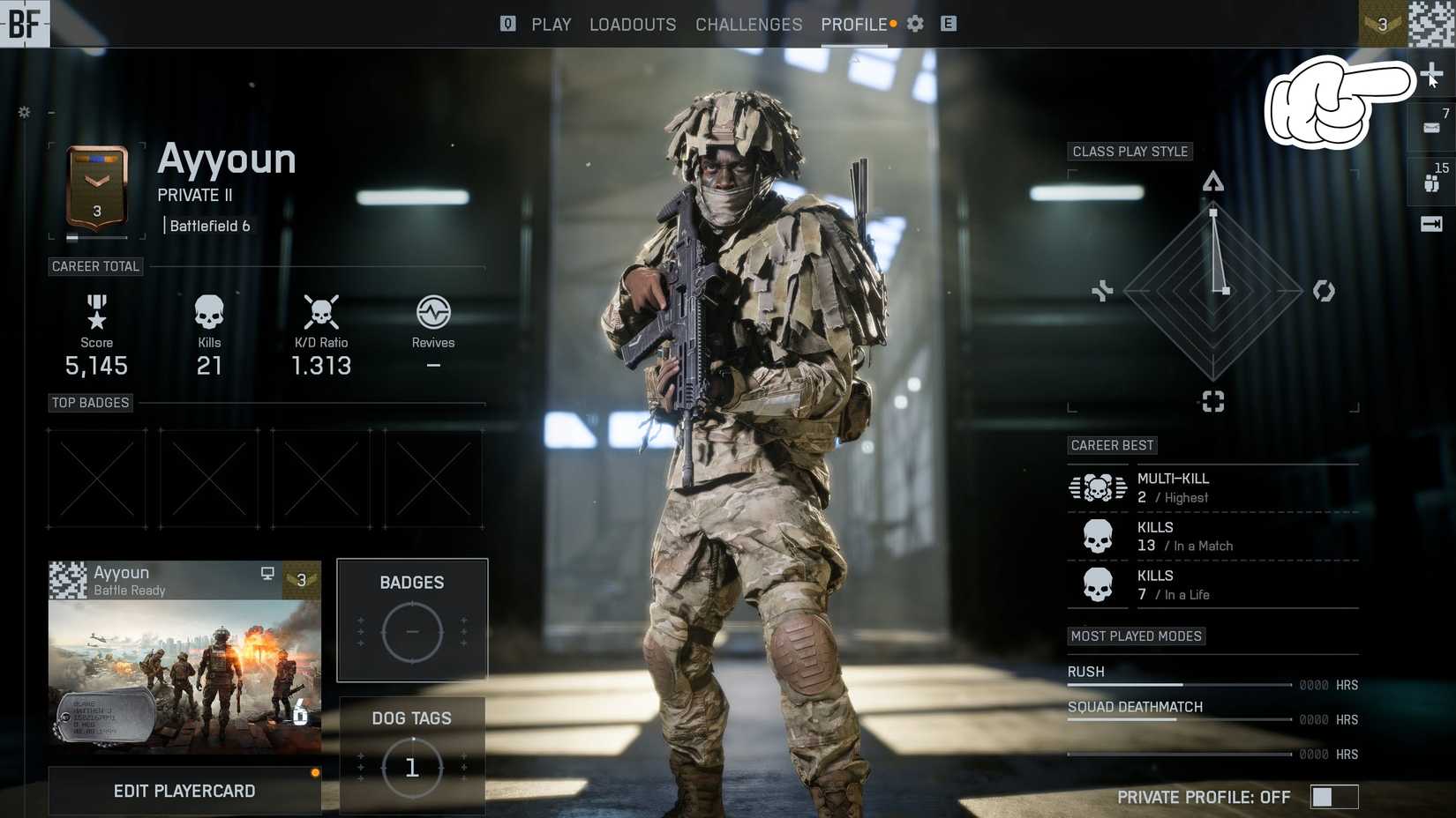 Entering the Friends menu Battlefield 6