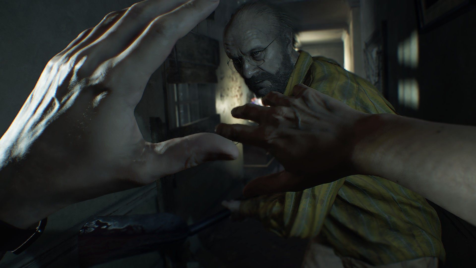 Ethan fighting Jack - Resident Evil 7