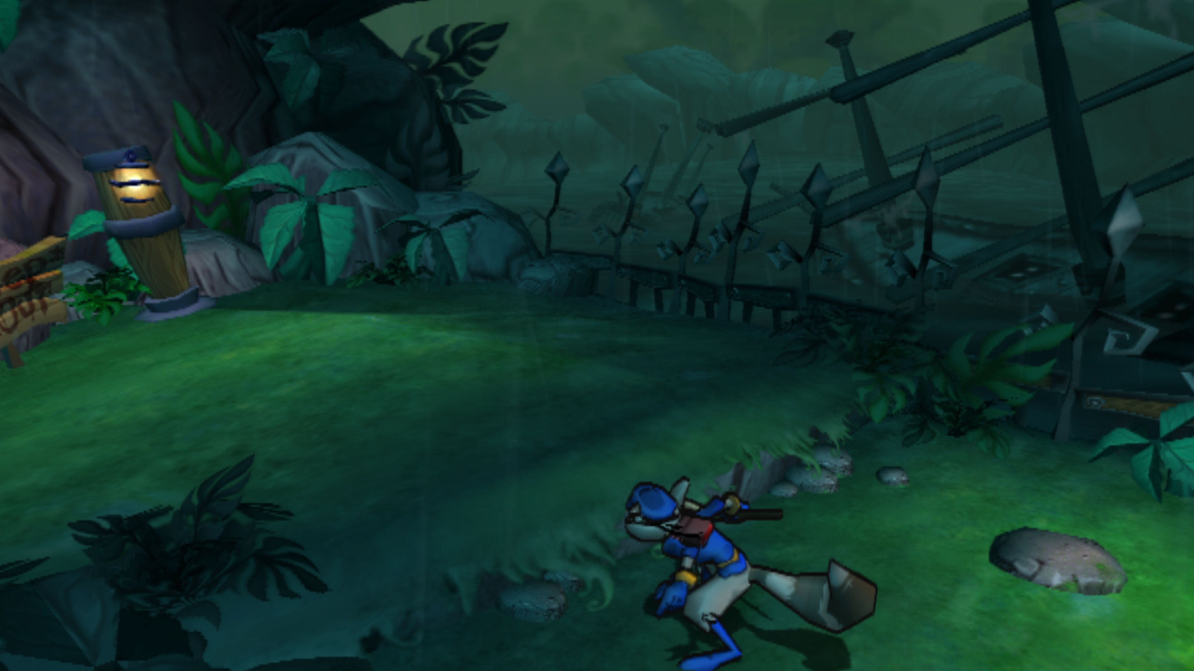 Exploring a level in Sly Cooper