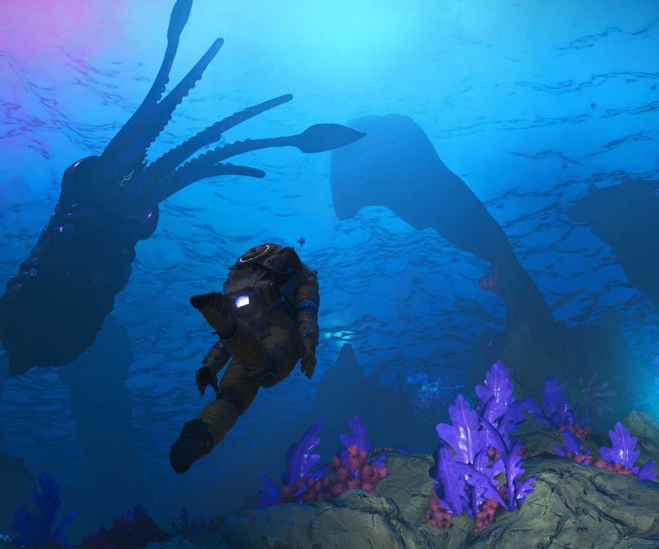 Exploring an underwater planet - No Man's Sky