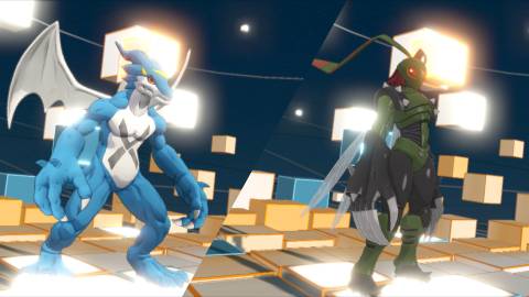 ExVeemon Stingmon undergo DNA Evolution in Digimon Story Time Stranger