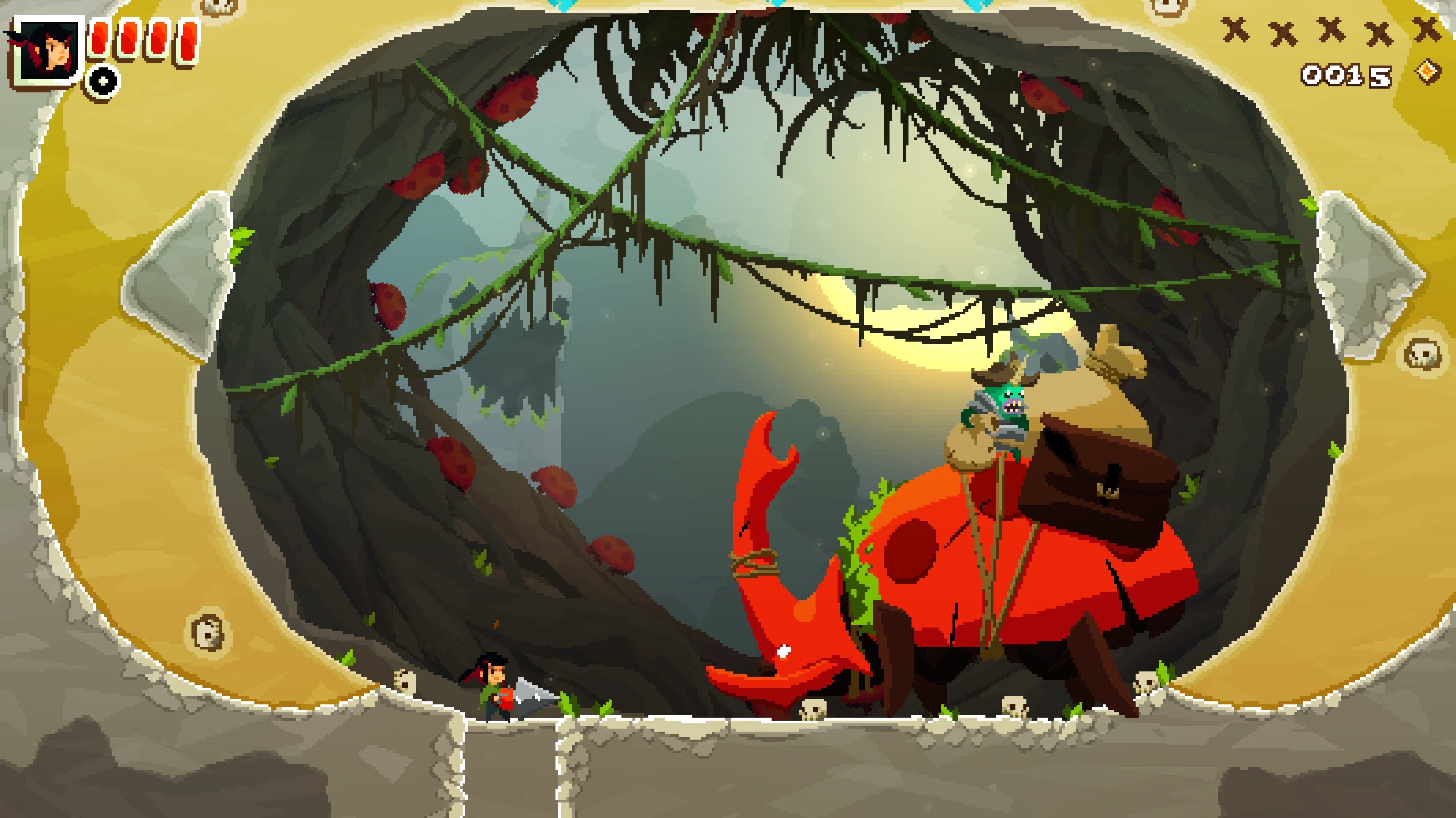 Facing a boss in Pepper Grinder