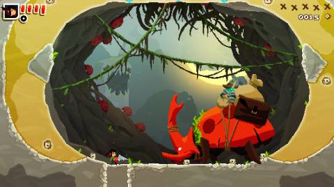 Facing a boss in Pepper Grinder