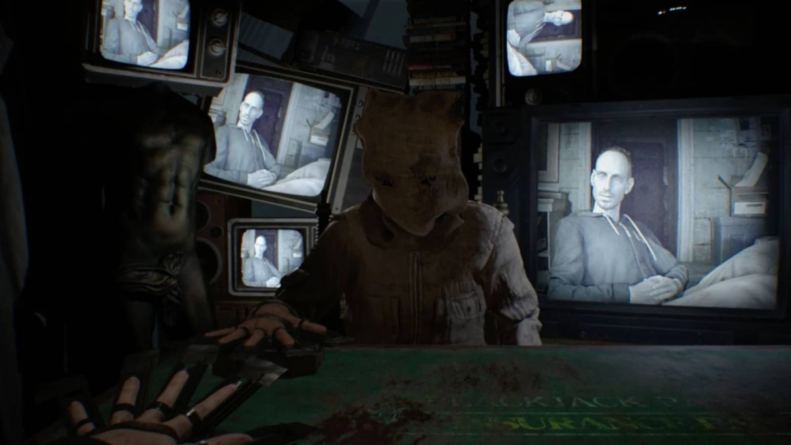 Facing a gambling opponent in Resident Evil 7 Biohazard