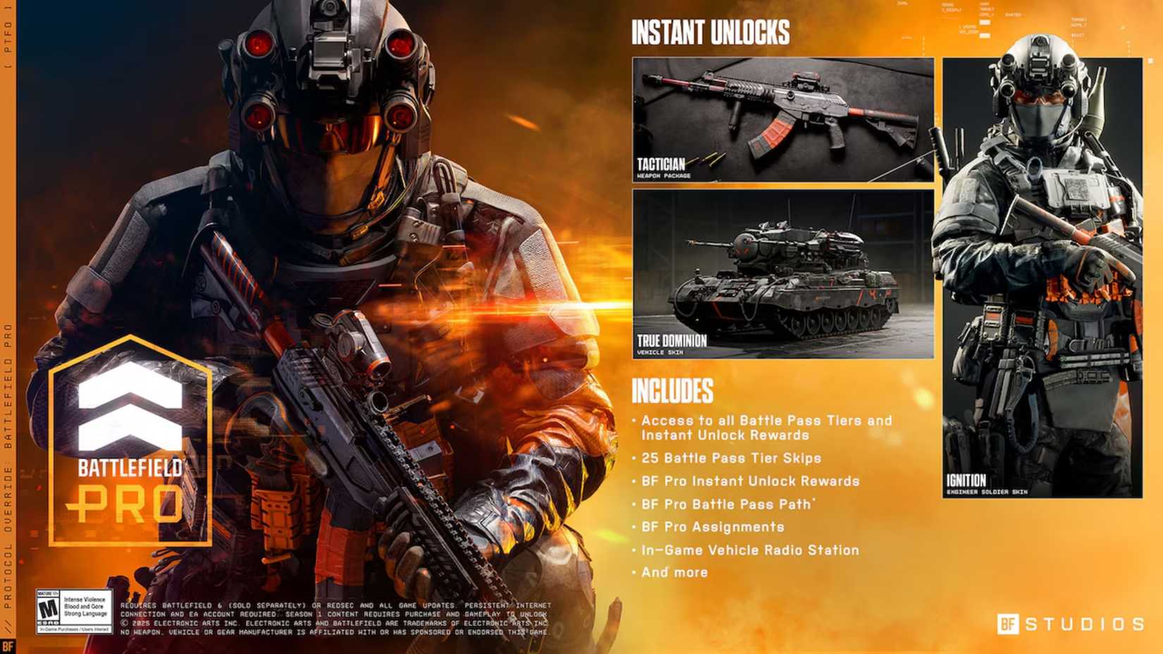 Tampilan antarmuka Battlefield 6 Pro Battle Pass Season 1