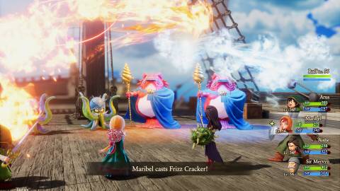 Fighting a battle in Dragon Quest 7 Reimagined