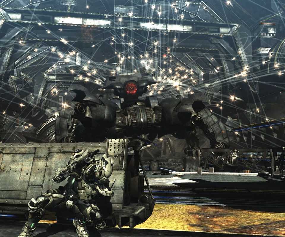 Fighting a giant robot boss - Vanquish