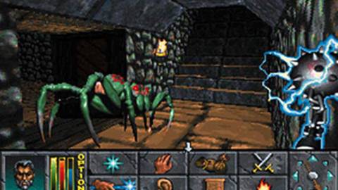 Fighting a giant spider - The Elder Scrolls II: Daggerfall