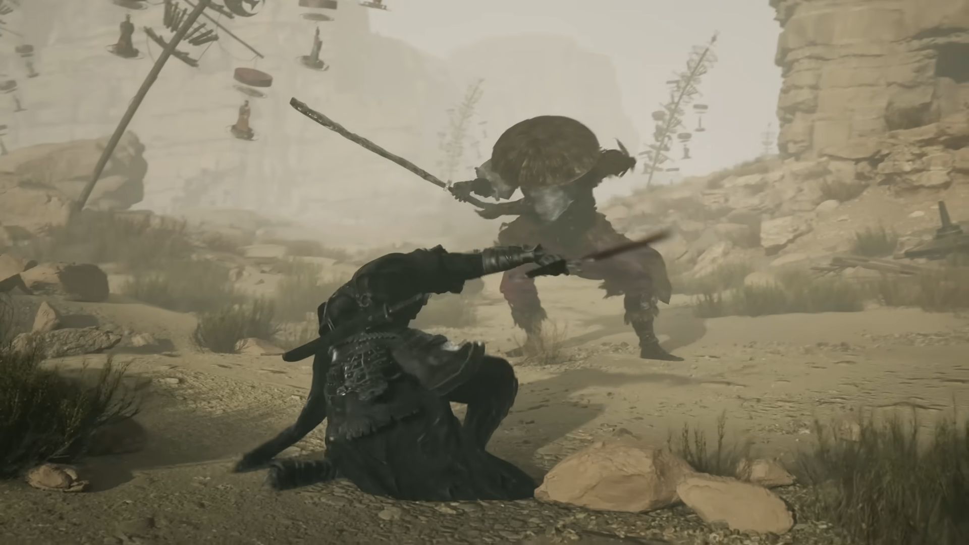 Pertarungan melawan musuh samurai di Phantom Blade Zero