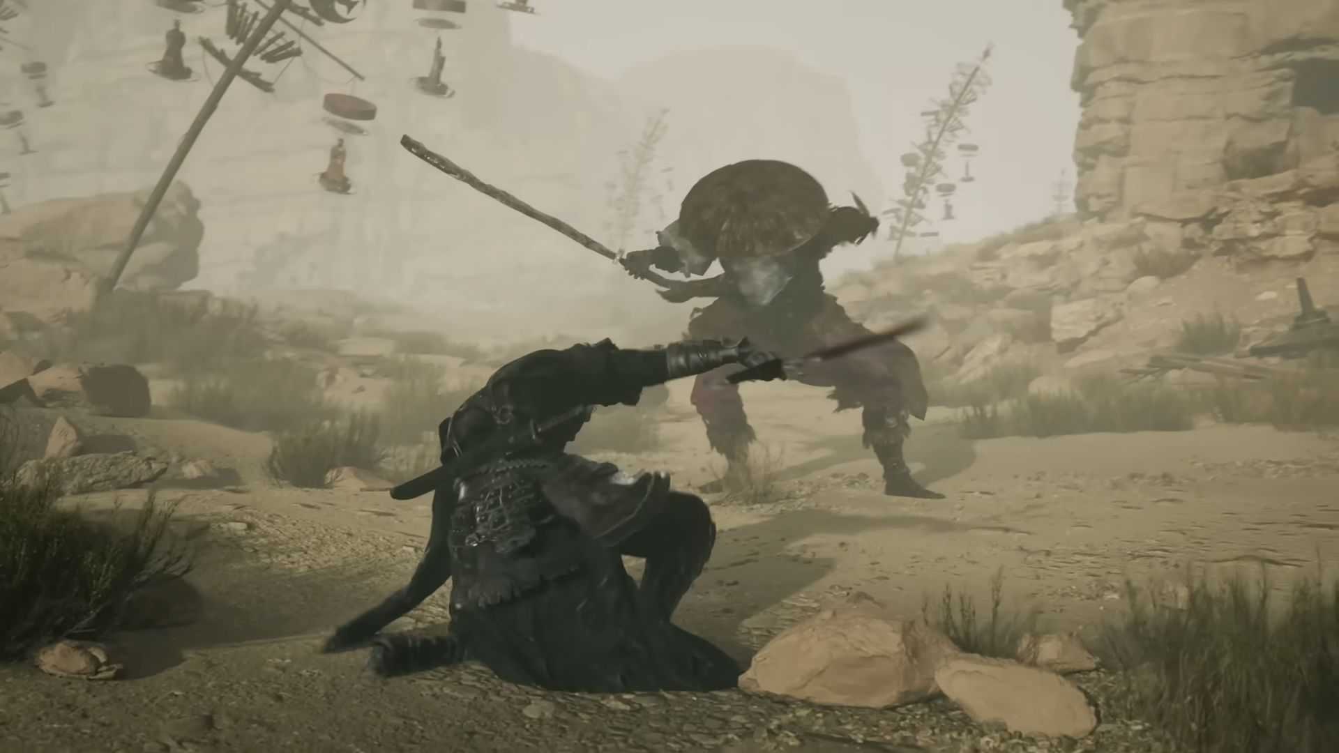 Pertarungan melawan musuh samurai di Phantom Blade Zero