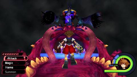 Fighting Ansem’s ship form in Kingdom Hearts