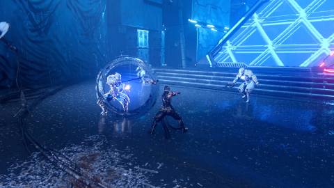 Fighting enemies in a base in Ninja Gaiden 4