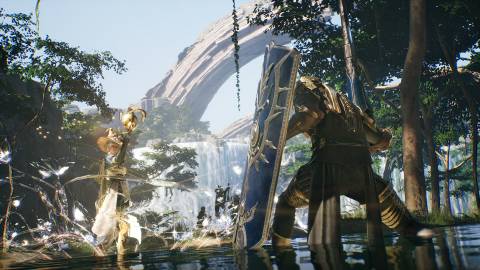 Fighting enemies in Chrono Odyssey