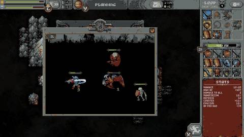 Fighting enemies in Loop Hero