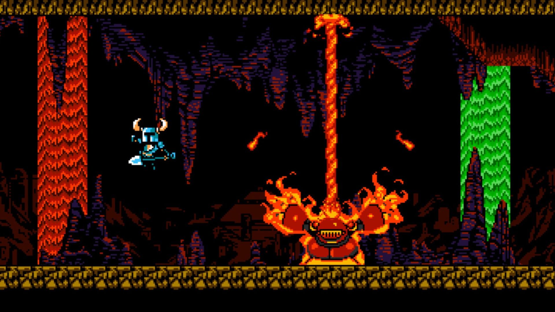 Fighting Mole Knight in Shovel Knight