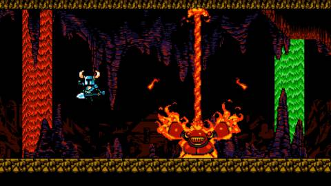 Fighting Mole Knight in Shovel Knight