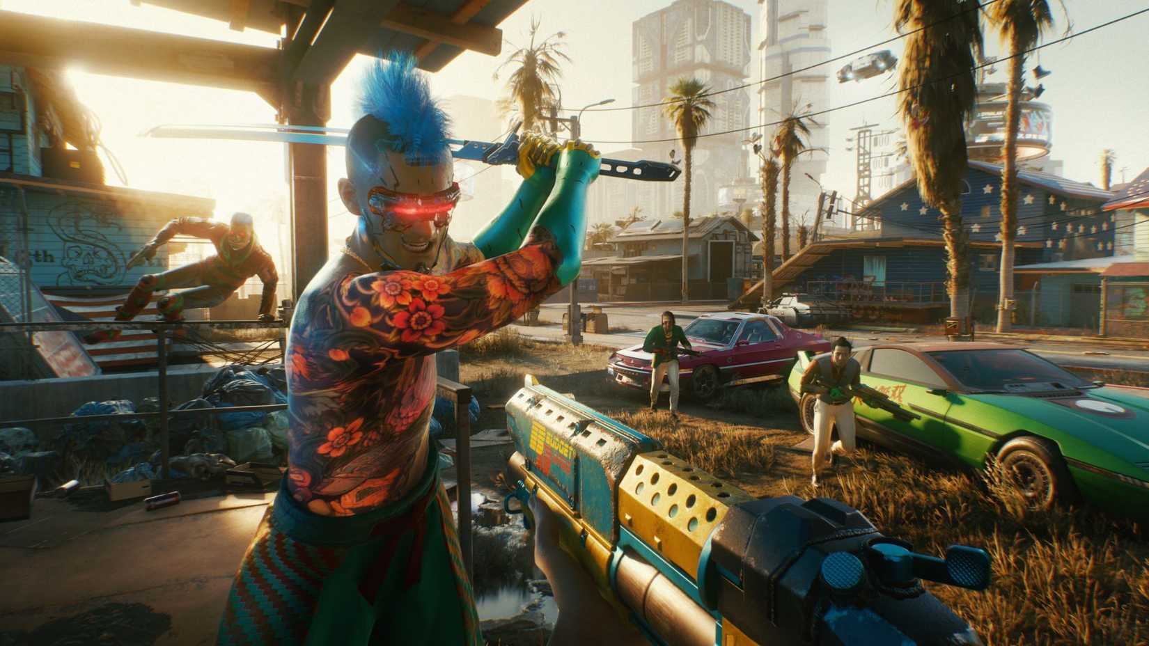 Lutando contra alguns cyberpunks - Cyberpunk 2077