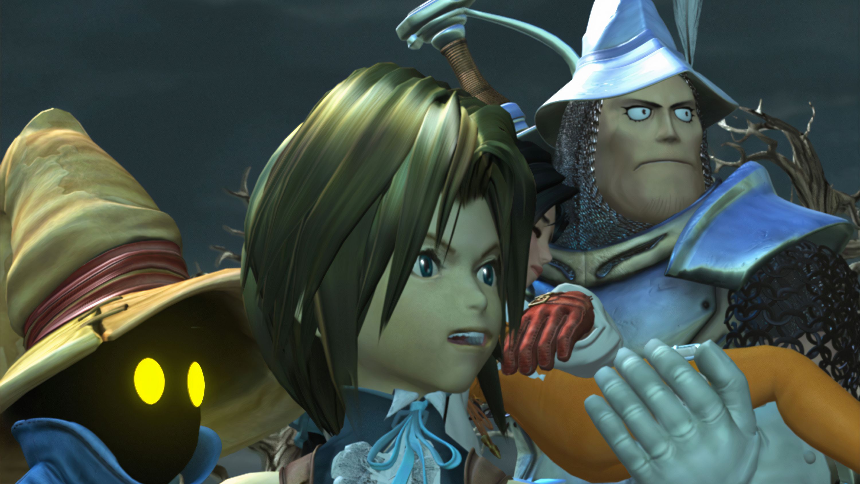 Arte conceitual dos personagens de Final Fantasy 9.