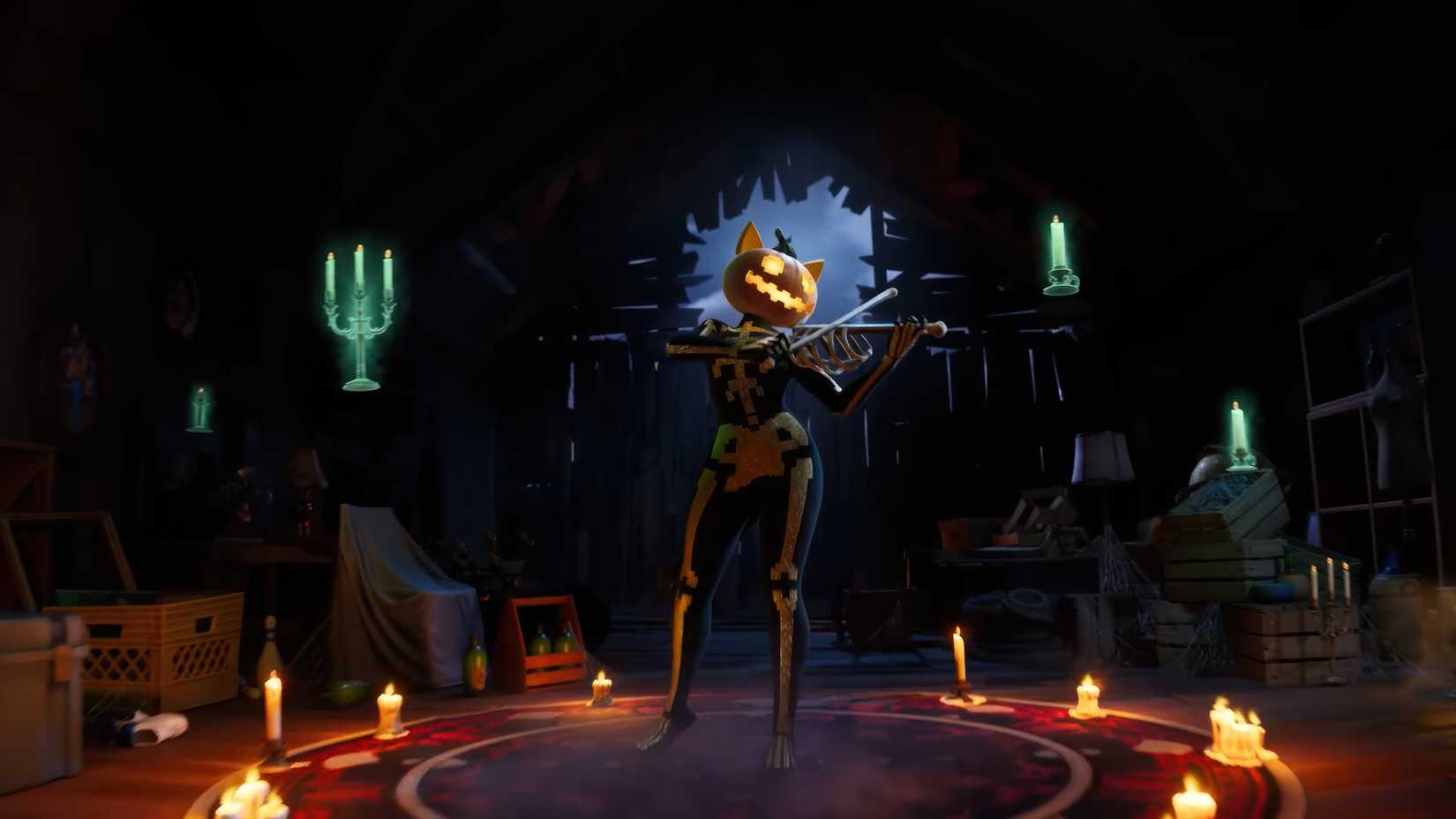 Fortnite Fortnitemares 2025 Trailer Image Original Skin Pumpkin Cat
