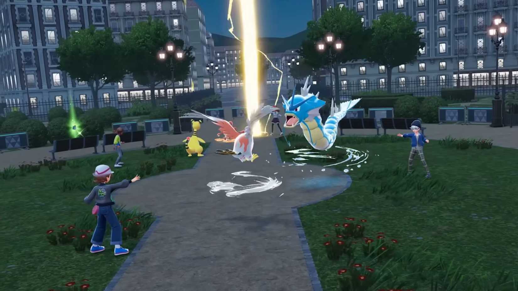 Four trainers participate in group battles - Pokemon Legends ZA