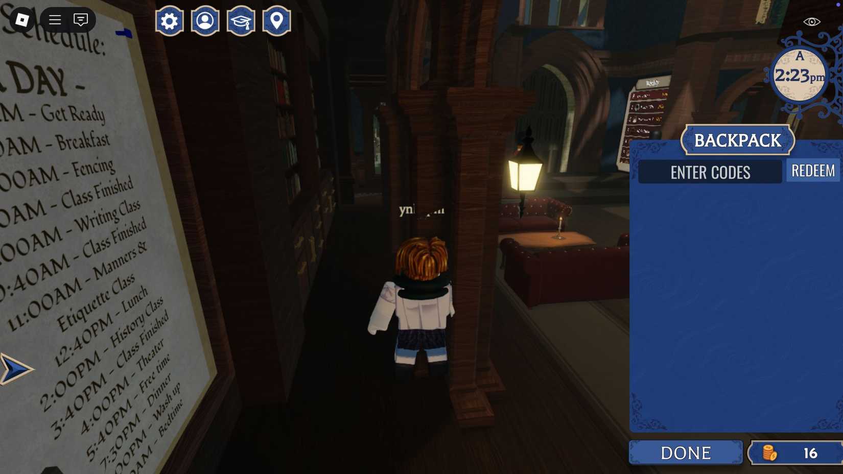 Genovia High the codes tab