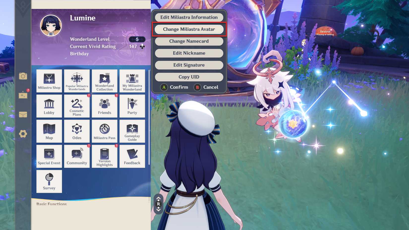 genshin-impact-miliastra-wonderland-invitation-curious-awakening-event - avatar change custom