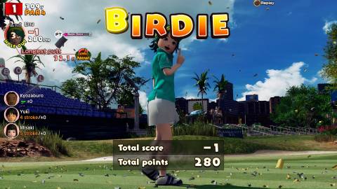 Getting a birdie in Everybody's Golf (2017)