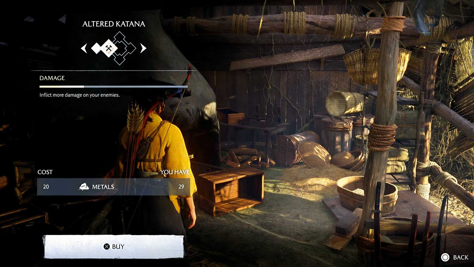 ghost of yotei wolf blade upgrade materials