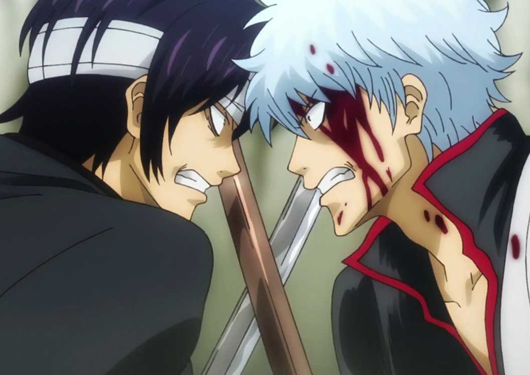 Лучшие злодеи аниме всех времен 51 Гинтама Такасуги против Гинтоки