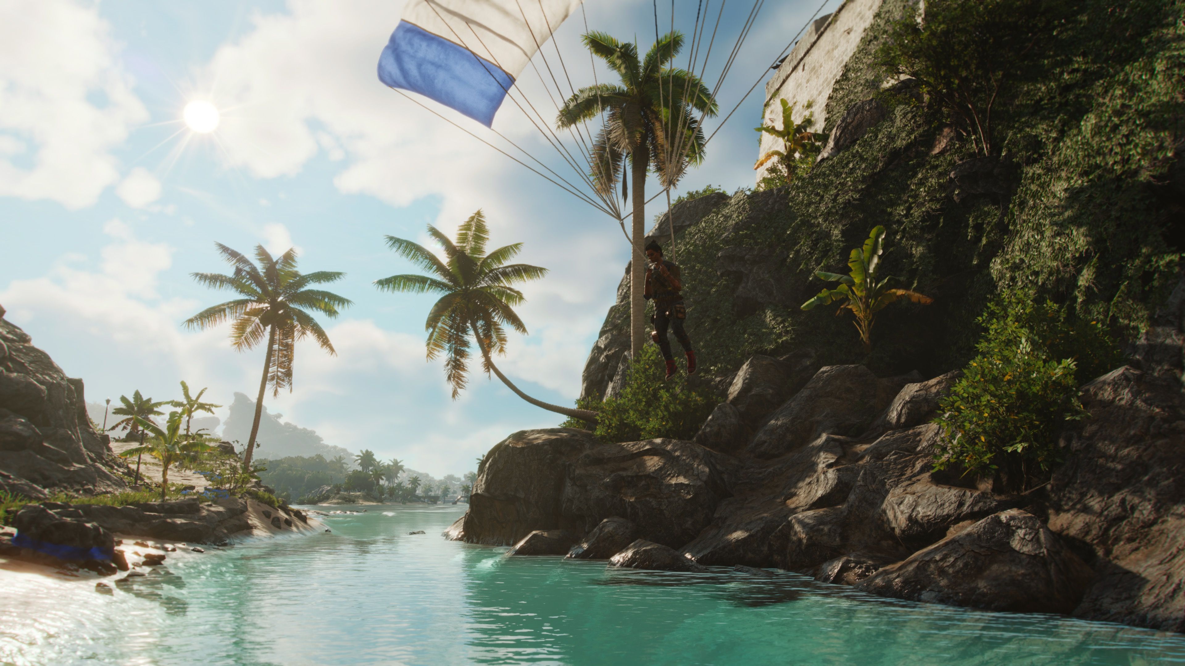Gliding on a parachute in Far Cry 6