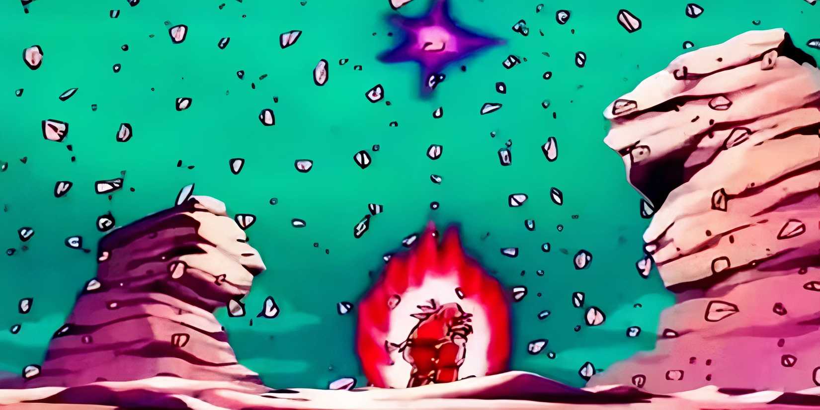 goku prepares a kamehameha against vegeta entr yimage