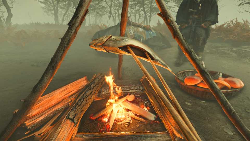 Grill a fish in the ghost of yotei