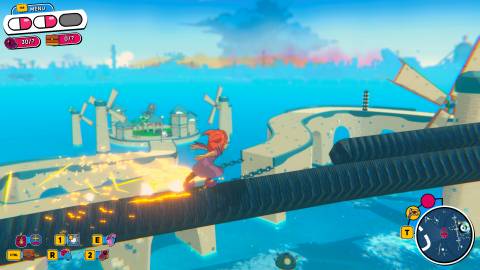 Grinding on rails in Demon Tides