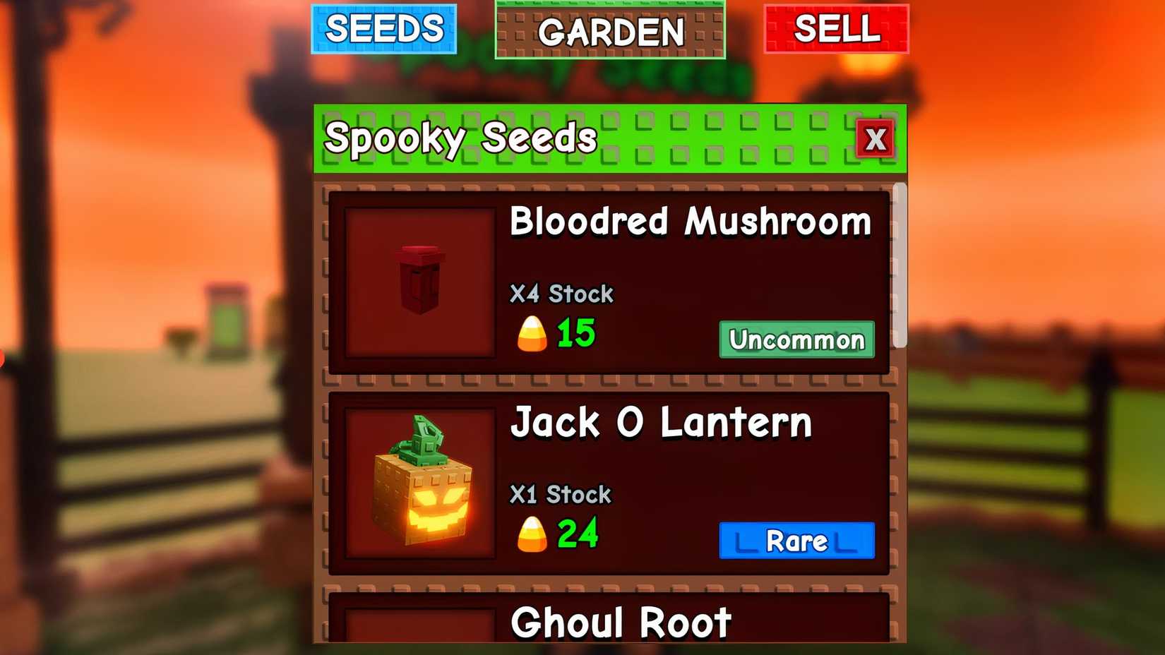 halloween market's spooky seeds shop in grow a garden