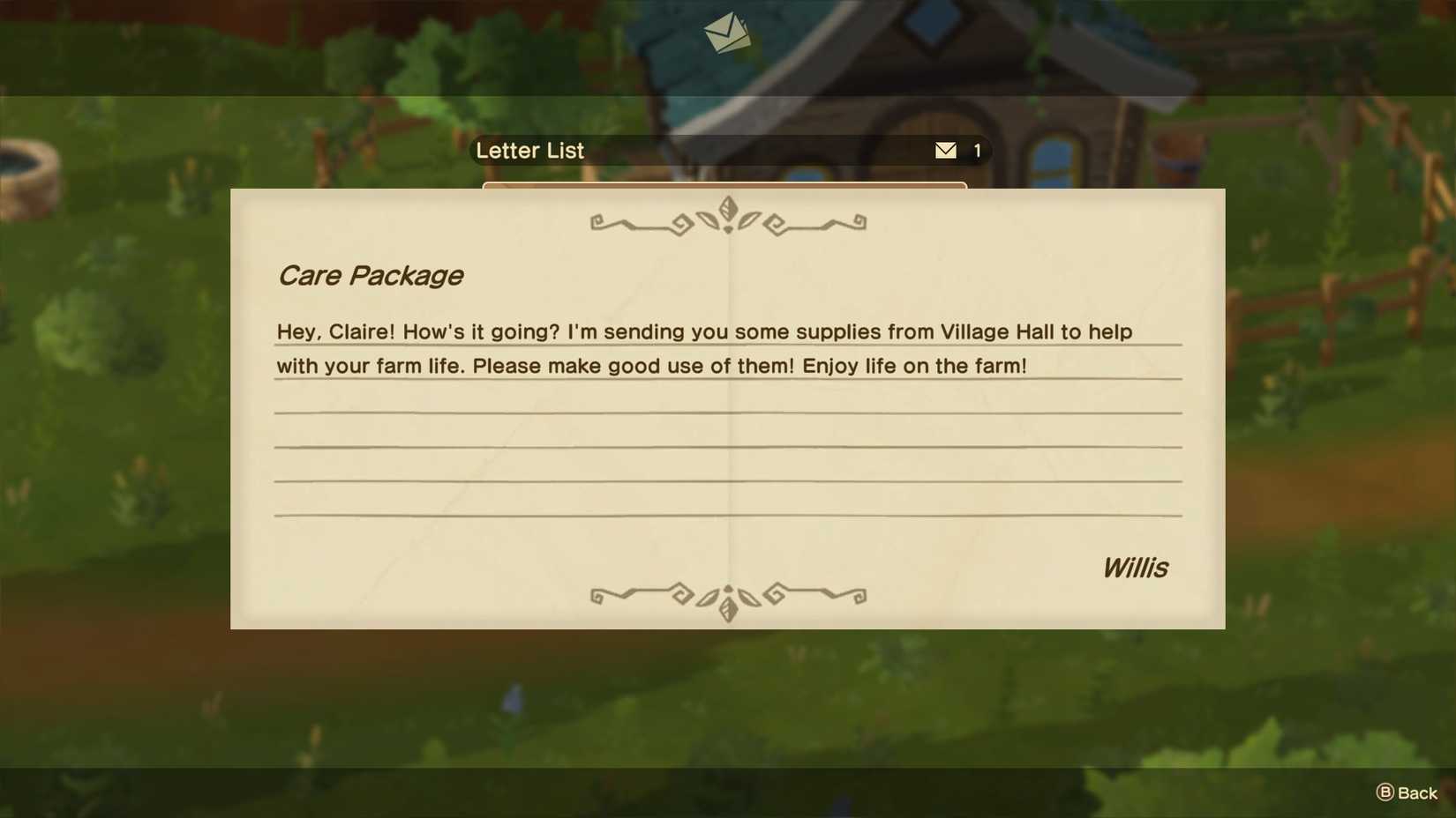 Harvest-moon-home-sweet-home-hm-hsh-how-get-welcome-care-package-pre-order-bonus - Receive your care package in the mail.