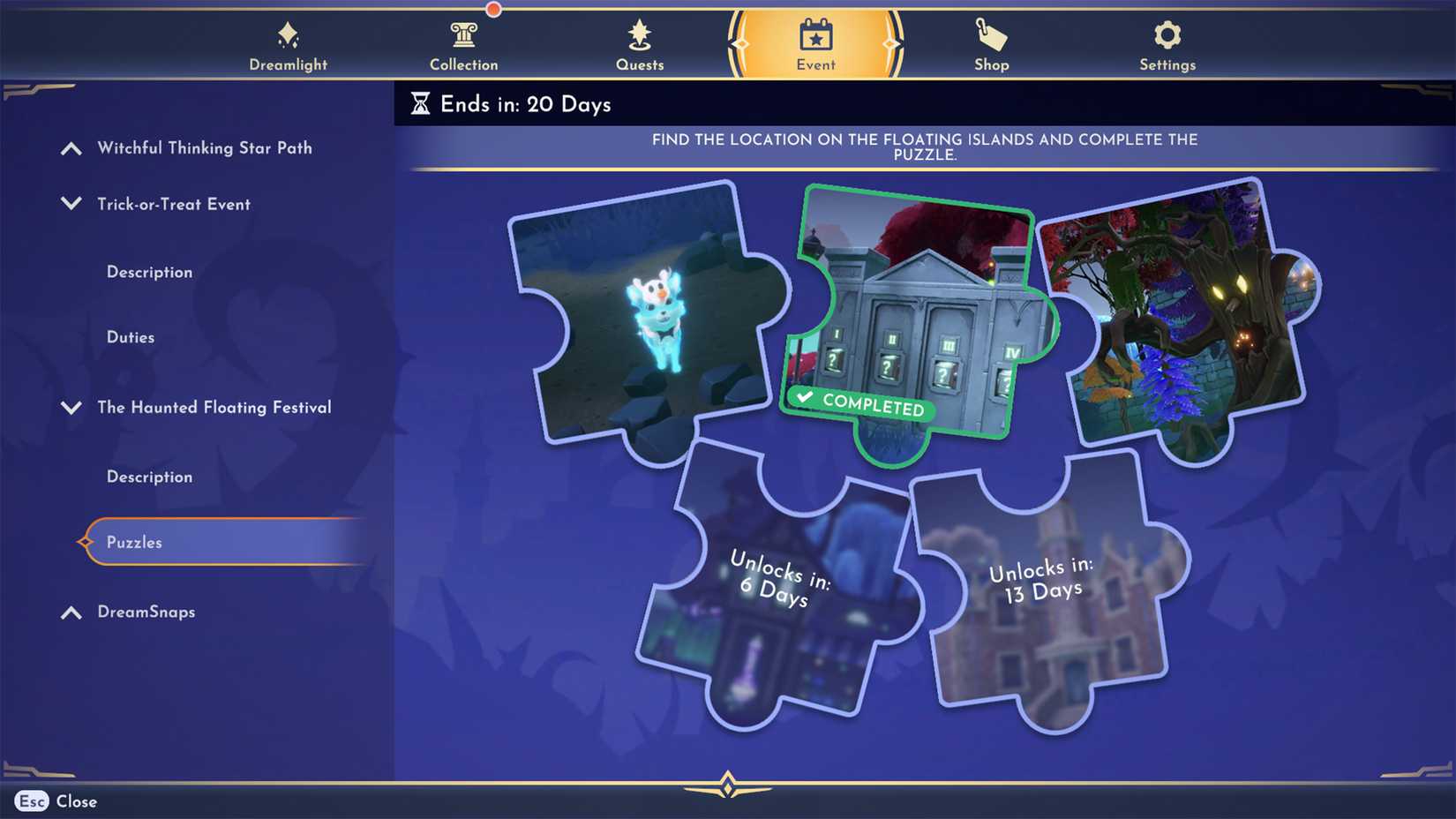 haunted floating festival puzzles in ddv disney dreamlight valley